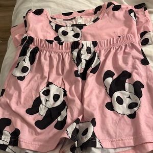 Women’s Panda Pajama Set Sz S